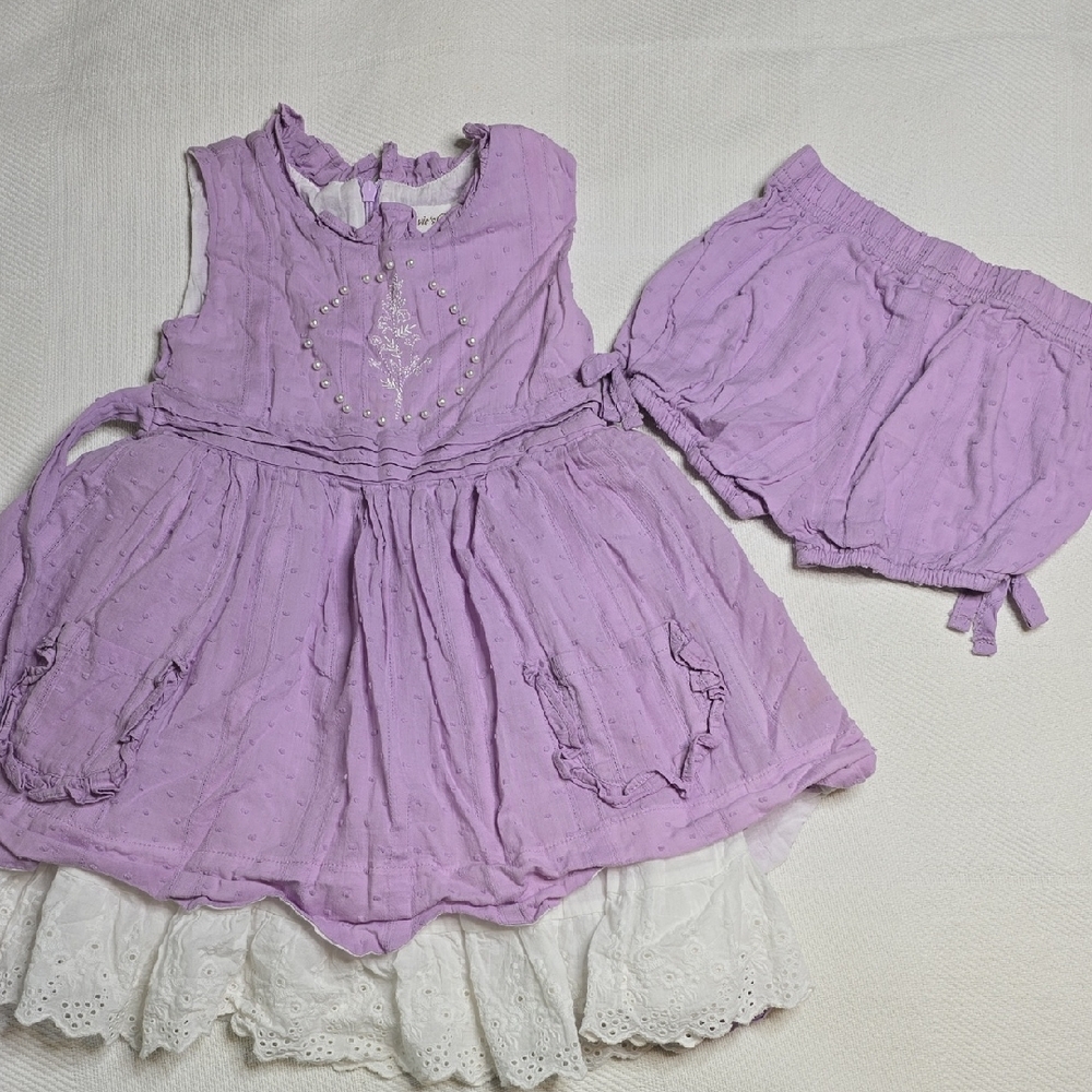 Evie's Closet Lavender Dress and Bloomers Set